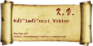 Kálmánczi Viktor névjegykártya